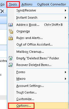 Outlook archive options